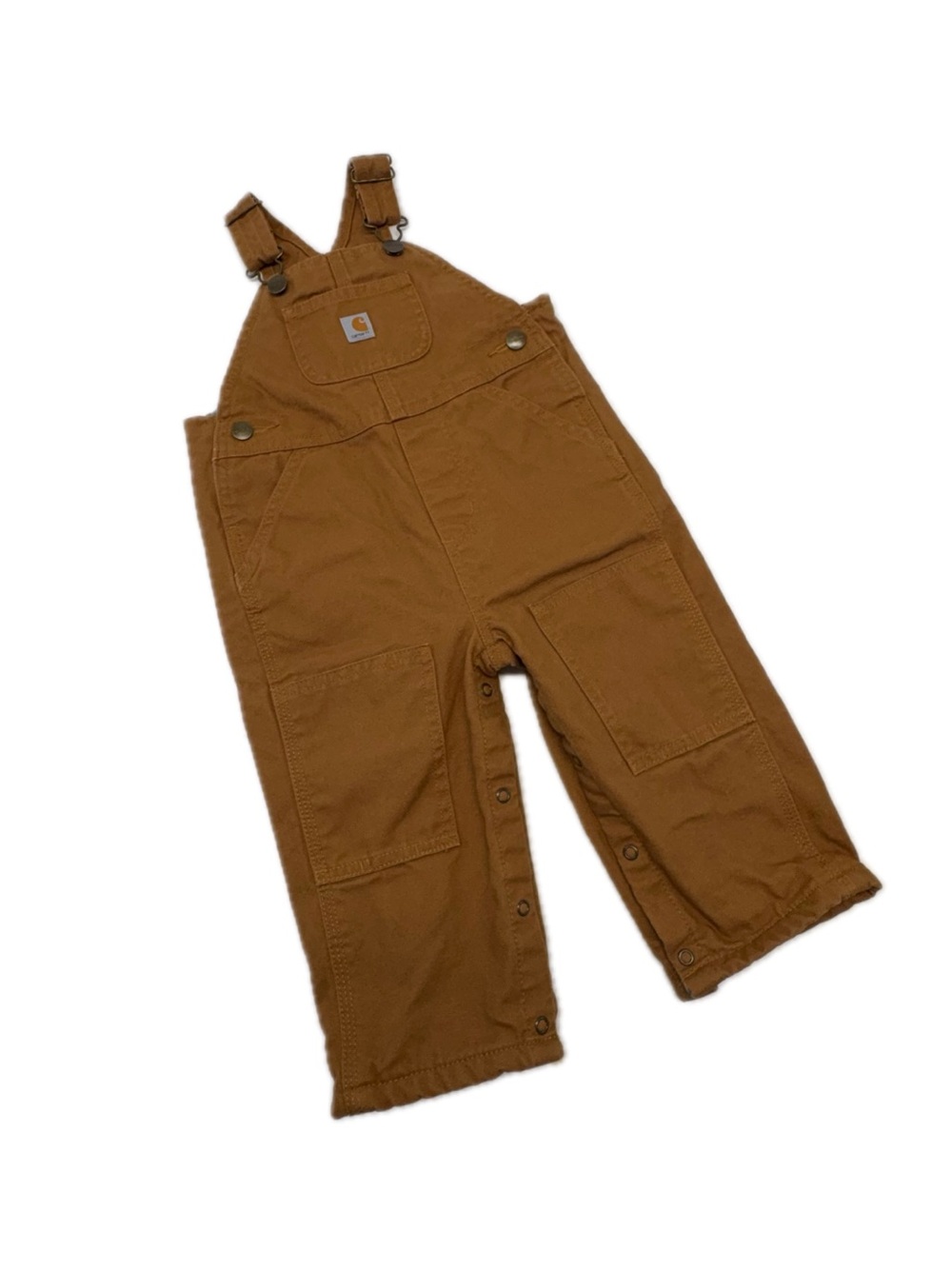 Carhartt Kids 18M Flannel Lined Duck Canvas Overalls Plaid